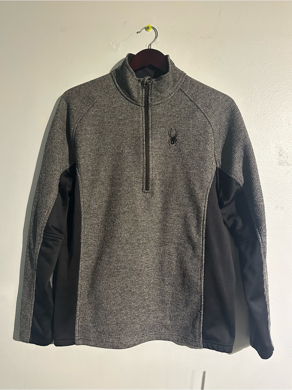 Spyder Men's Gray and Black Half-Zip Pullover